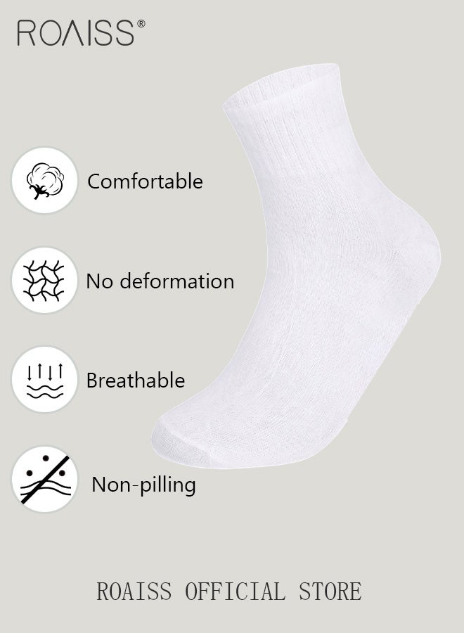 roaiss 5 Pairs Disposable Mid Calf Socks for Men Portable Throwaway Compressed Cotton Socks Sweat Absorbent and Breathable Anti Foot Odor Crew Sock for Sports Business or Travel  - Image 3