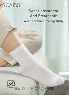 roaiss 5 Pairs Disposable Mid Calf Socks for Men Portable Throwaway Compressed Cotton Socks Sweat Absorbent and Breathable Anti Foot Odor Crew Sock for Sports Business or Travel  - Image 2