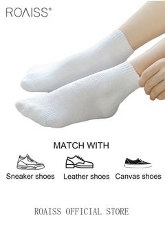 roaiss 5 Pairs Disposable Mid Calf Socks for Men Portable Throwaway Compressed Cotton Socks Sweat Absorbent and Breathable Anti Foot Odor Crew Sock for Sports Business or Travel  - Image 5