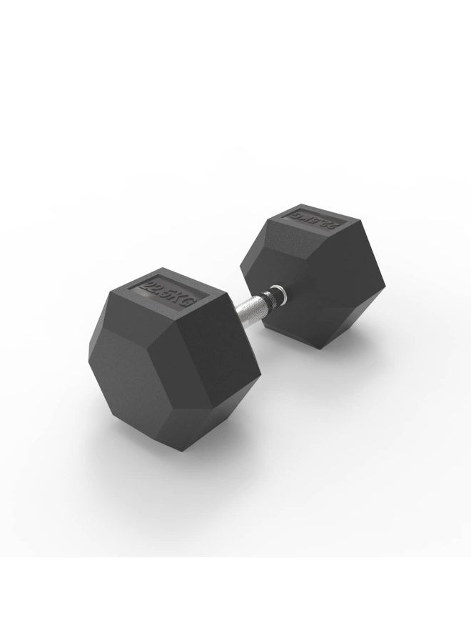COMMANDO Hex Rubber Dumbbell - 22.5kg (Single Piece) - Image 1