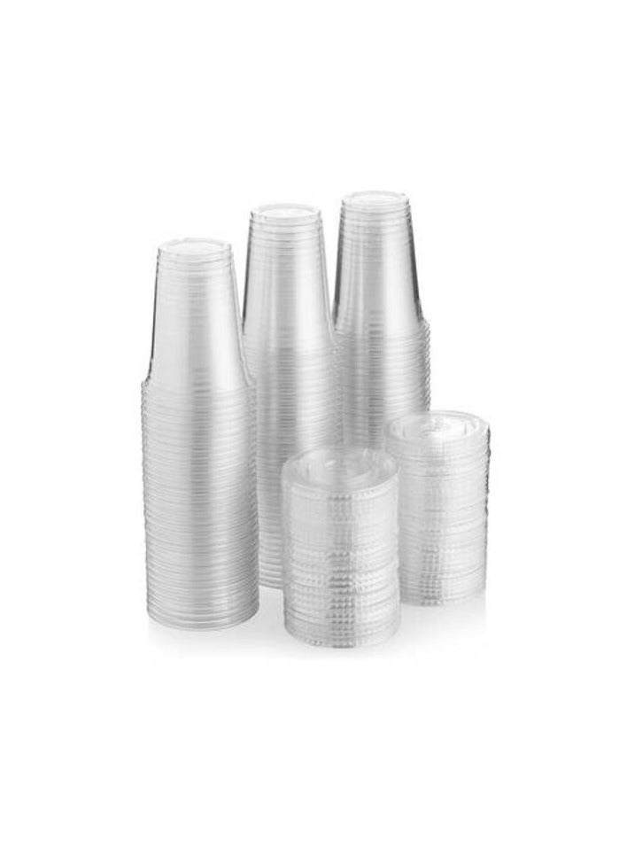 SNH Packing Juice Cup 16 Oz With Lid Clear Strong Disposable - Ideal for iced coffee, smoothies, Bubble Boba tea, milkshakes, frozen cocktails, water, sodas, juices, snacks, dessert and more 25 Pieces - Image 2