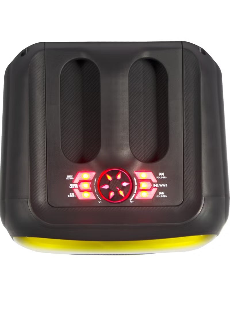 iSONIC مكبر صوت بلوتوث محمول ISONIC IS-451 مع ضوء LED، راديو FM، مدخل USB/TF وبطارية قابلة للشحن – صوت قوي وباس عميق - Image 5