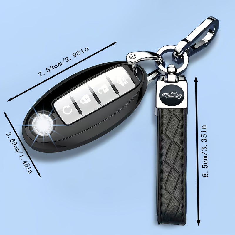 Silvery Key Cover With Embossed Lock Buckle Black For Nissan Rogue Pathfinder Murano Infiniti 5 Button Remote Control Case Soft TPU - Image 5