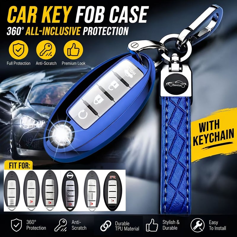 Silvery Key Cover With Embossed Lock Buckle Black For Nissan Rogue Pathfinder Murano Infiniti 5 Button Remote Control Case Soft TPU - Image 2
