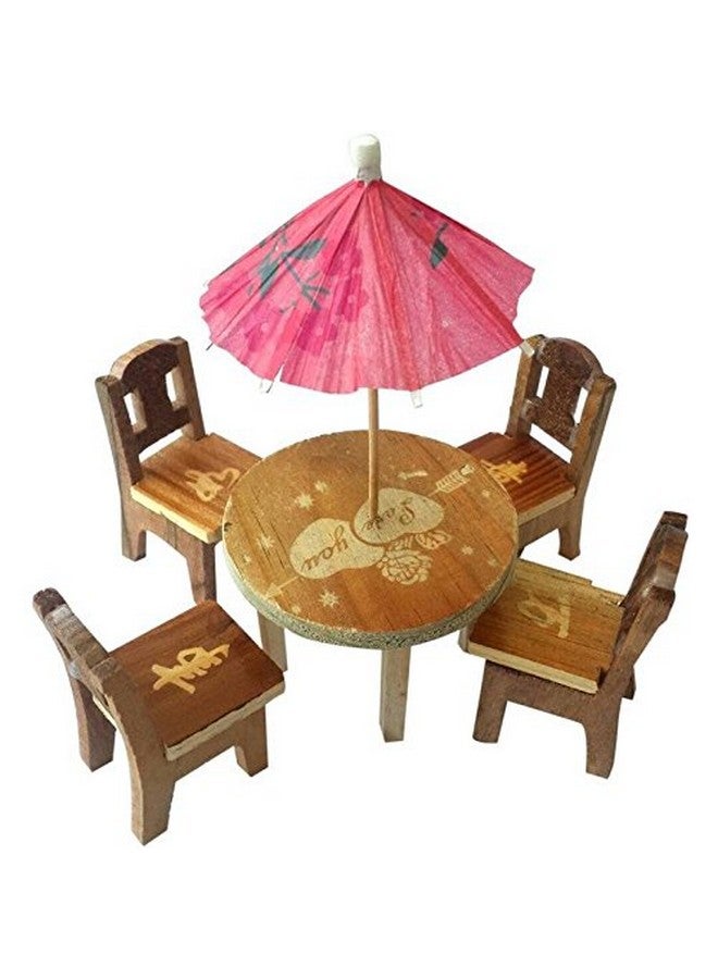 Sri Balajee Bangles Eco-Friendly Wooden Rural Kitchen Toy Play Set for Kids Girls (Multicolored) (Table Set) - Image 1