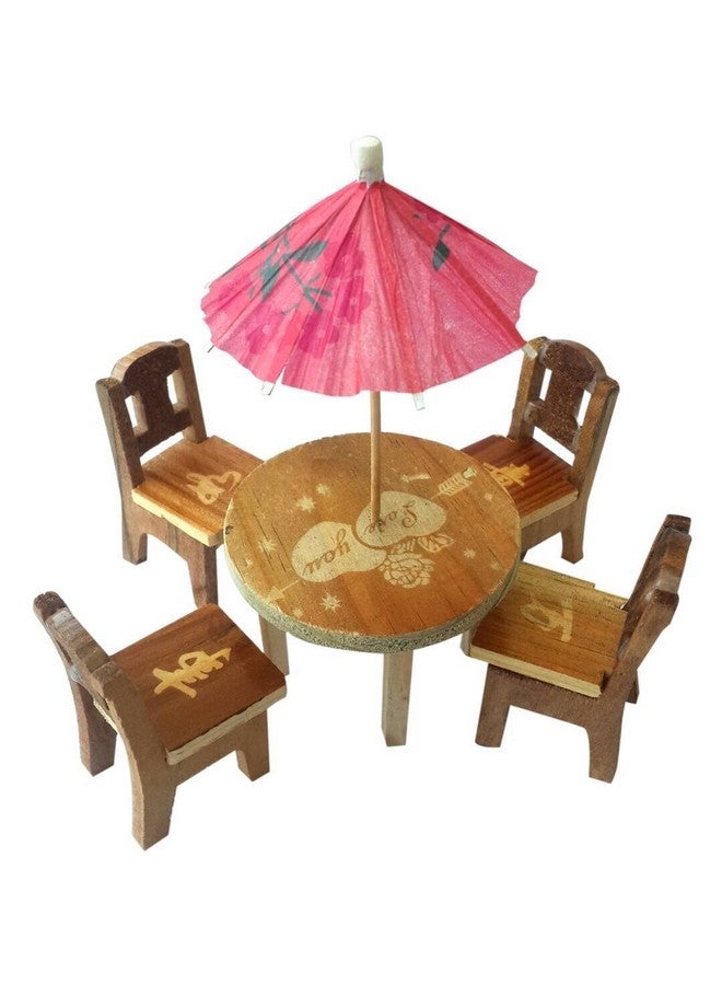 Sri Balajee Bangles Eco-Friendly Wooden Rural Kitchen Toy Play Set for Kids Girls (Multicolored) (Table Set) - Image 3