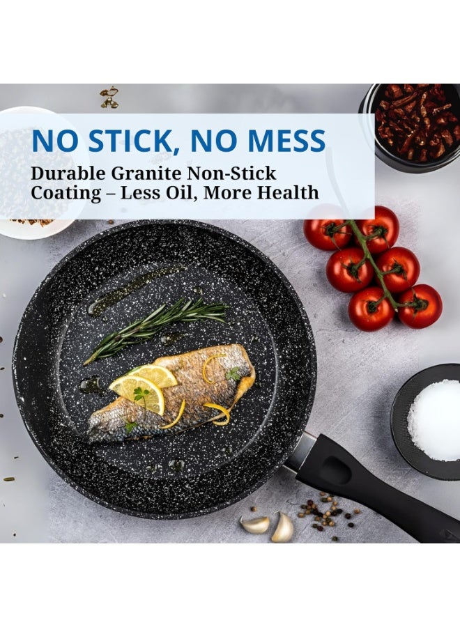 Westinghouse مقلاة ويستنجهاوس الأمريكية 30 سم غير لاصقة مع ملعقة مغناطيسية - ألمنيوم مطروق، طلاء رخام، متوافقة مع الحث، مقبض بارد الملمس - Image 4