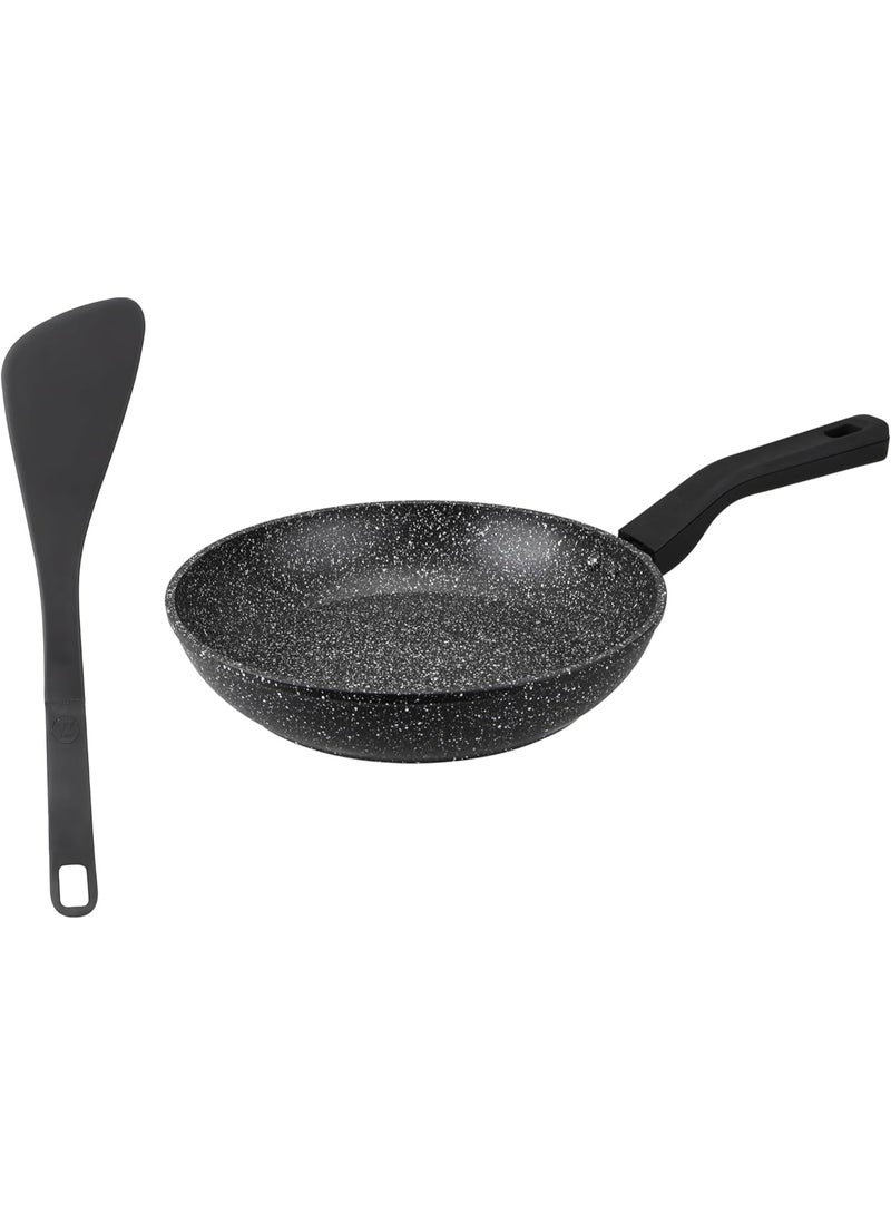 Westinghouse مقلاة ويستنجهاوس الأمريكية 30 سم غير لاصقة مع ملعقة مغناطيسية - ألمنيوم مطروق، طلاء رخام، متوافقة مع الحث، مقبض بارد الملمس - Image 3