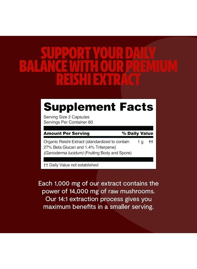 FreshCap Mushrooms Organic Reishi Capsules, 120 Count, 60 Day Supply - Image 3