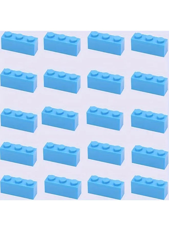 Sky Blue Building Blocks Set 20pcs Thick High Wall Bricks DIY Garden City Scenery Toys - Image 1