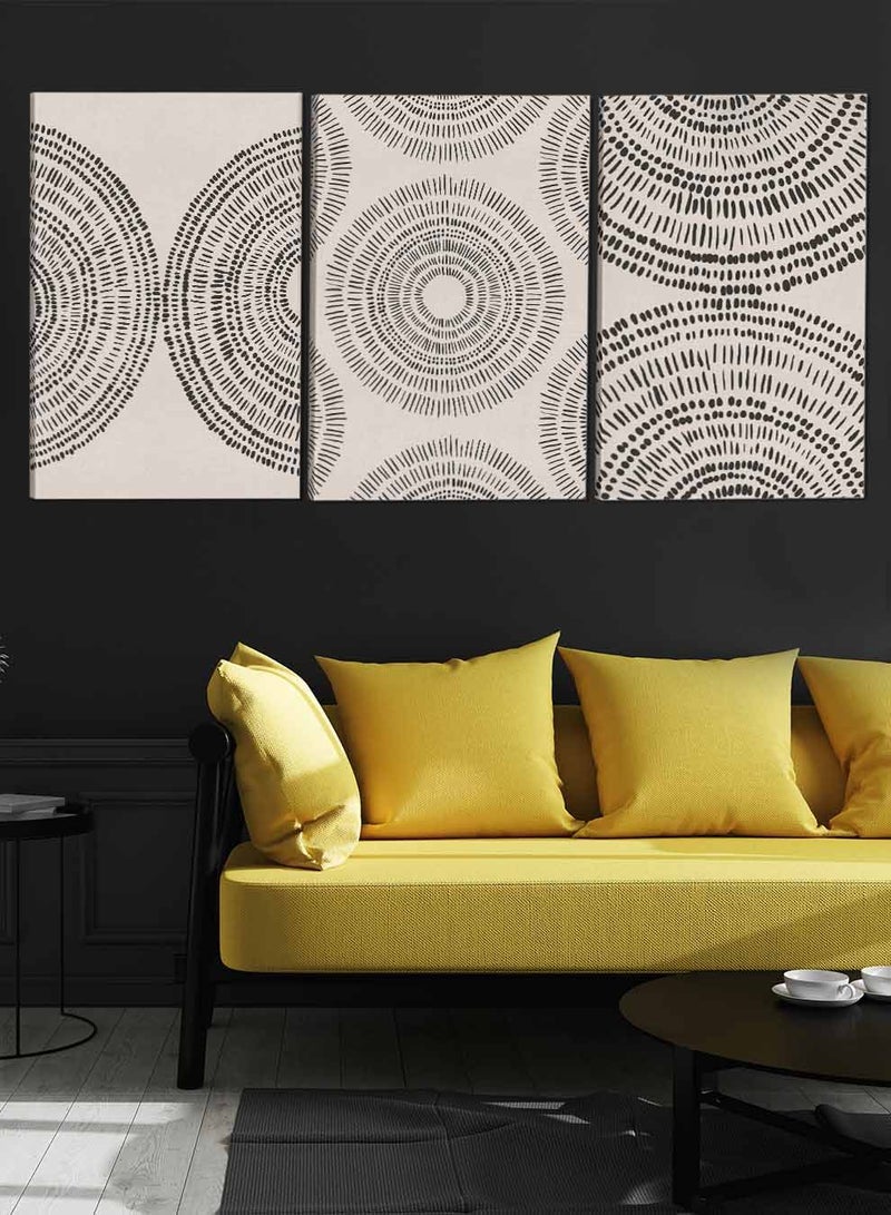 LOWHA Set Of 3 Framed Canvas Wall Arts Stretched Over Wooden Frame Various Shapes Paintings For Home Living Room Office Decor - Image 3