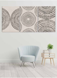 LOWHA Set Of 3 Framed Canvas Wall Arts Stretched Over Wooden Frame Various Shapes Paintings For Home Living Room Office Decor  - Image 1