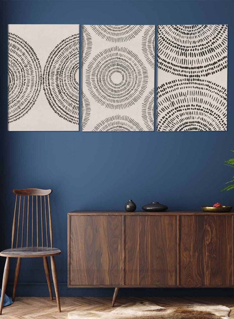 LOWHA Set Of 3 Framed Canvas Wall Arts Stretched Over Wooden Frame Various Shapes Paintings For Home Living Room Office Decor - Image 2