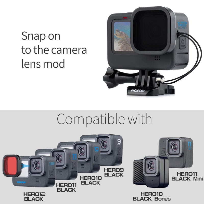 YALLSAME YALLSAME ND Filter/Snorkel Filter 6-Pack Accessories Kit for GoPro Hero 12 11 10 9 Black with ND32/16/8 CPL and 2 Color Red Filters Ideal for Standard Day Photography and Shallow Diving Recording  - Image 2