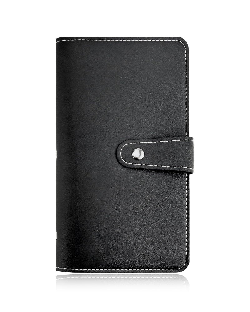 GAUENEEN Credit Card Holder, Leather Business Card Organizer with 96 Card Slots, Professional Card Book Case for Cards and Important Documents to Prevent Loss or Damage (Black) - Image 2