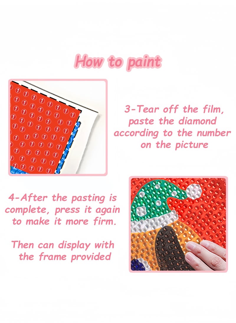 DIY Diamond Art Kits Kids with Wooden Frame Easy-5D Diamond Art Painting Kits,Mini Diamond Art Painting for Home Wall Decor(6.69x6.69 inch)