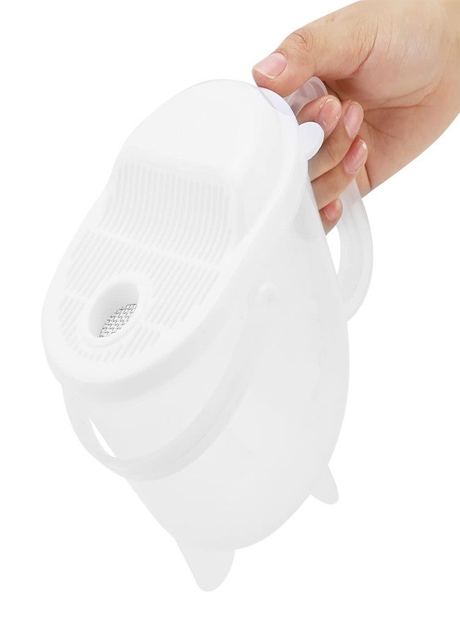 Moncer Rice Washing Bowl Colander, Rice Washing Bowl with Strainer Clear Grain Washer Strainer with Handle for Kitchen Food/Pasta 19×12×16cm - Image 1