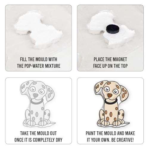 RATNA'S Mould and Paint Animal Safari DIY Kit, Create Adorable Fridge Magnets & Badges, 6 Moulds with Plaster, Art and Craft Kit for Ages 5+ - Image 2