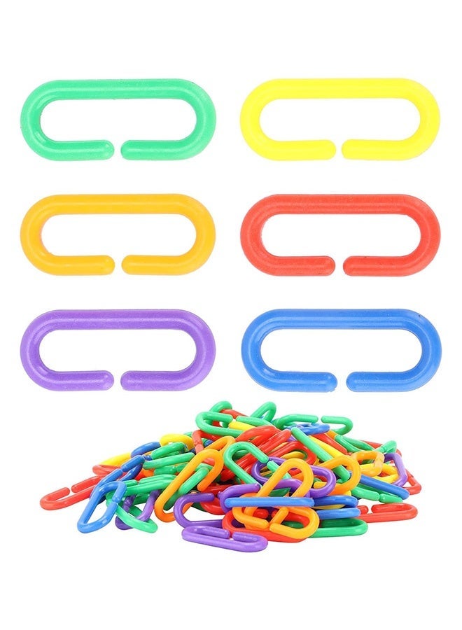 Plastic Chain Links, Colorful DIY Learning Toys, Educational Pet Chew Toys for Children, Classroom, Bird, Sugar Glider, Rat & Small Pets - Image 1
