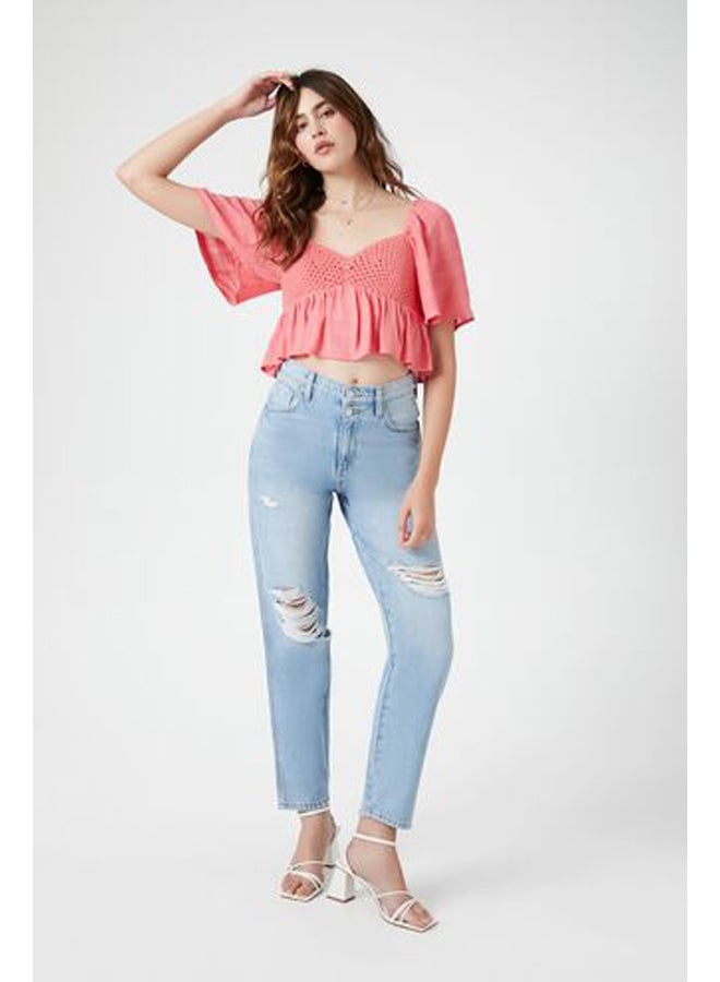 FOREVER 21 Plaid Crochet Crop Top - Image 5