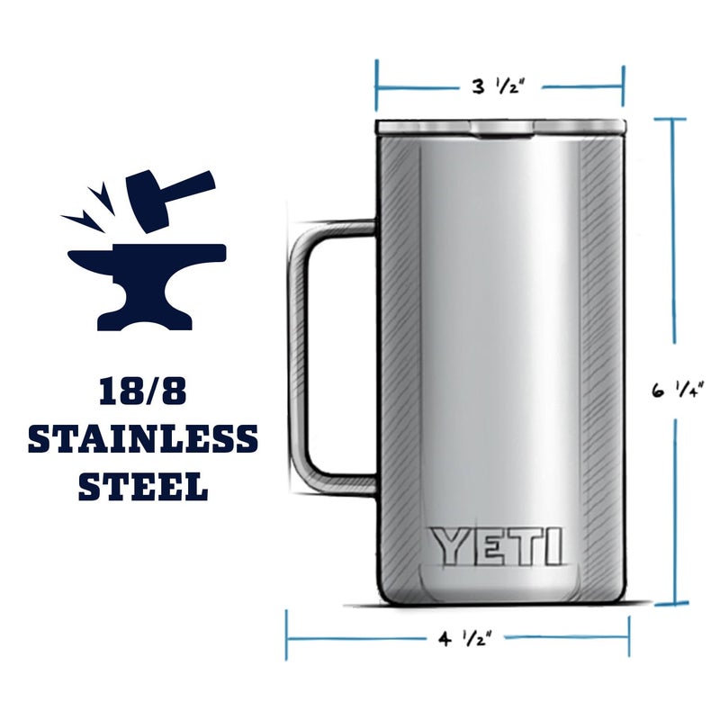 YETI Rambler 24 oz Mug, Vacuum Insulated, Stainless Steel with MagSlider Lid, Cape Taupe - Image 4