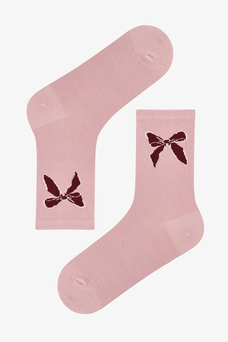 Penti PENTI Ribbon Heart Bow Patterned Pair Crew Socks
