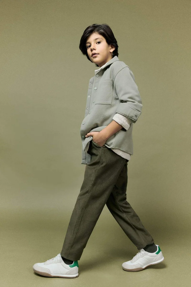 ديفاكتو Boy Oversize Polo Neck Long Sleeve Shirt