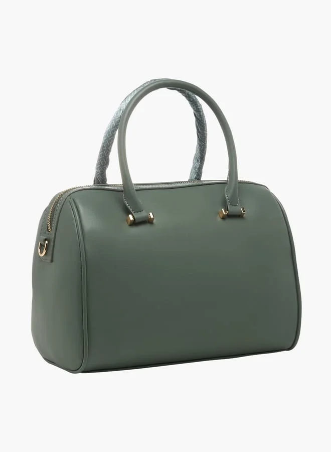 Flora Bella By Shoexpress Women Pleated Bowler Bag with Zip Closure and Adjustable Shoulder Strap