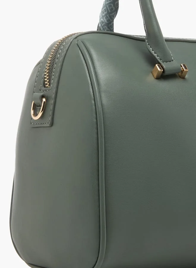 Flora Bella By Shoexpress Women Pleated Bowler Bag with Zip Closure and Adjustable Shoulder Strap