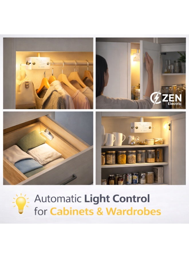 CZEN ELECTRIC White Cabinet Door Push Button Switch (NC), 1A 250V Normally Closed Inline Switch, Wardrobe & Furniture Light Control, Compact Door Switch (Pack of 4) - Image 4