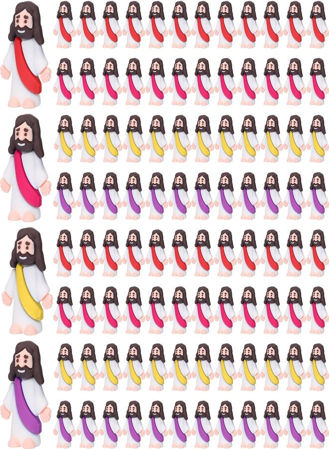 Barydat مجموعة باريدات من 100 قطعة من مجسمات يسوع الصغيرة، مثالية للعب الغميضة، لعبة صغيرة للمسيح المخلص، هدايا دينية لحفلات عيد الفصح، الكنيسة، مدرسة الأحد، الحرف اليدوية، هدايا التعميد (متعددة الألوان). - Image 1