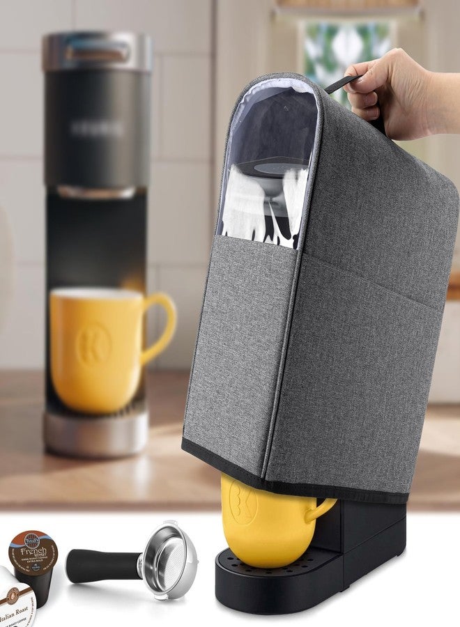 CURMIO Coffee Maker Dust Cover Compatible for Keurig K-Mini and K-Mini Plus, Coffee Making Machine Cover with Pockets for K Cup, Cover Only - Image 2