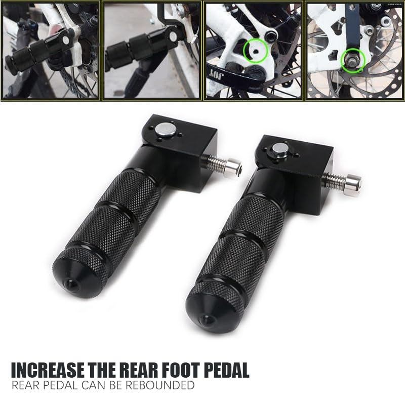 PACEWALKER 8mm Motorcycle Footpegs Universal Foldable Foot Pegs CNC Non-Slip Foldable Aluminum Pegs Compatible with Yamaha Honda Suzuki Kawasaki Ducati Aprilia Electric Motorbikes ATV - Image 4