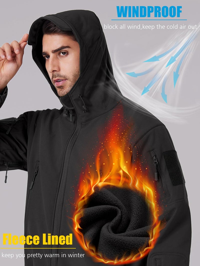 ReFire Gear Men's Army Special Ops Military Tactical Jacket Softshell Fleece Hooded Outdoor Coat - Image 2
