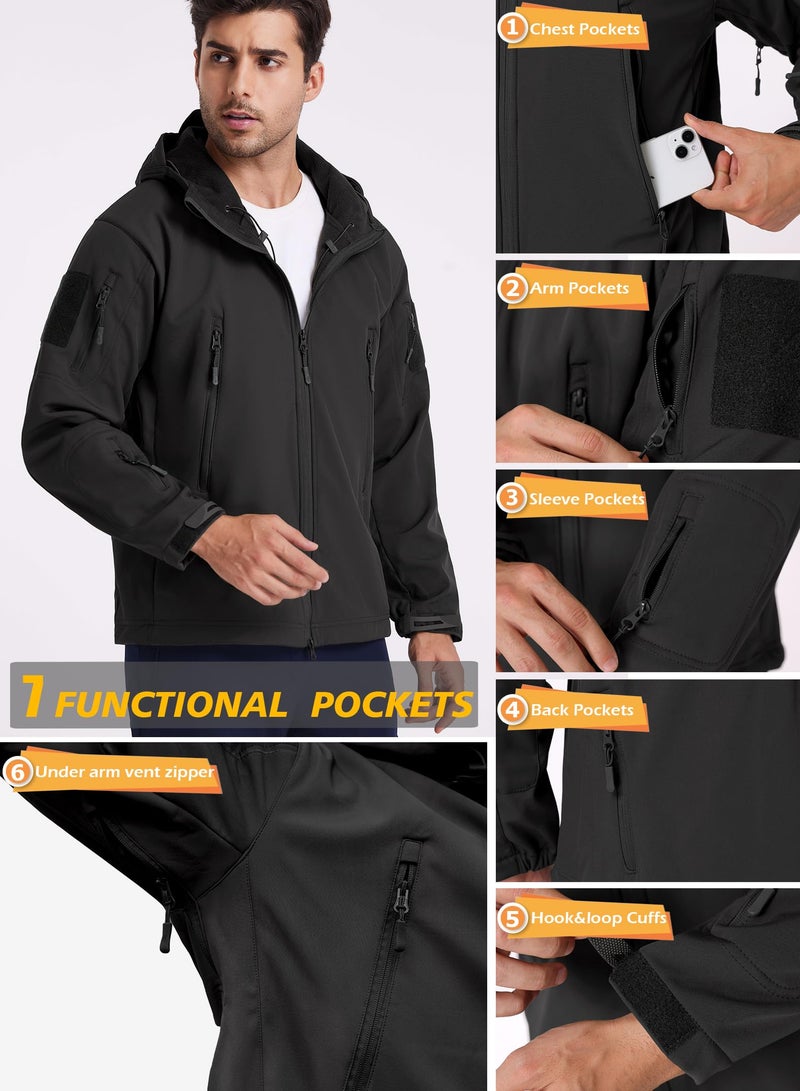 ReFire Gear Men's Army Special Ops Military Tactical Jacket Softshell Fleece Hooded Outdoor Coat - Image 5