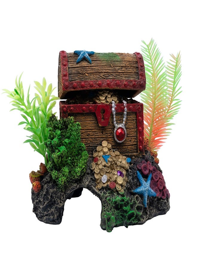 GloFish Aquarium Décor and Pump, Treasure Chest Air Pump Decoration for Fish Tanks, Multicolor - Image 1