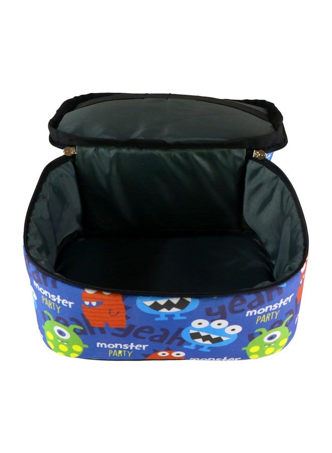 Smily Kiddos | Double Decker Lunch Bag Monster Theme - Blue | Kids & School Lunch Bag | Lunch Bag for Kids | Lunch Bag for School | Comes with 2 Main Compartment LxWxH :25.5 X 17 X 20 CM - Image 3