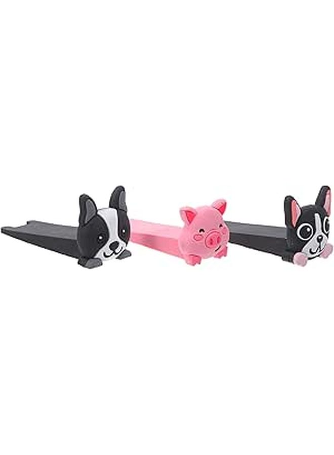 3 Pcs Cartoon Animal Door Stopper Set Anti Pinch Anti Slam Pet Wedge - Image 1
