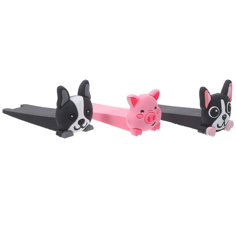 3 Pcs Cartoon Animal Door Stopper Set Anti Pinch Anti Slam Pet Wedge - Image 2