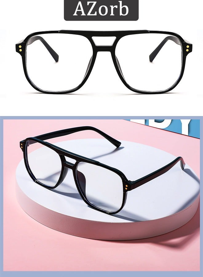 AZorb Blue Light Glasses for Men Women Clear Lens Eyeglasses Aviator Frame Eye Glasses Blue Light Blocking UV Protection for Reading Gaming Computer TV Phone Glasses Black  - Image 5