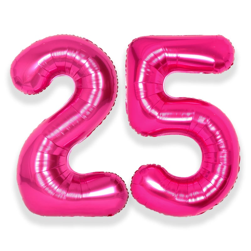 SUWEN 40 Inch Large Hot Pink 25 Balloon Numbers Big Foil Helium Number Balloons 09 Jumbo Happy 25th Mylar Birthday Party Decorations for Women 52 Anniversary Party Supplies - Image 3
