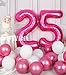 SUWEN 40 Inch Large Hot Pink 25 Balloon Numbers Big Foil Helium Number Balloons 09 Jumbo Happy 25th Mylar Birthday Party Decorations for Women 52 Anniversary Party Supplies - Image 4