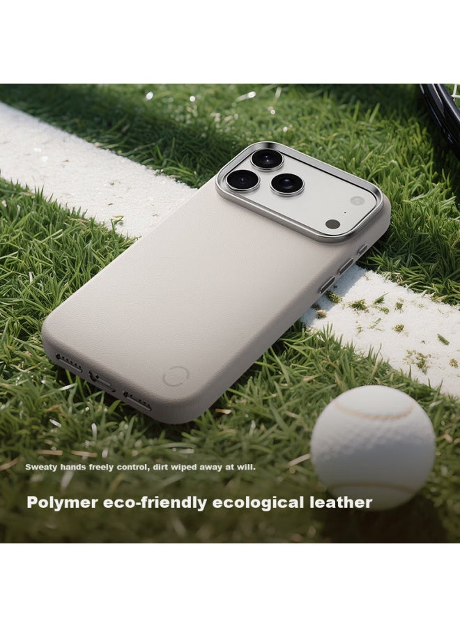 Defense Suitable For Apple Iphone 17 Pro Max Case, Leather Slim Shockproof Iphone 17 Pro Max Protective Case With Magnetic Anti-sweat Full Coverage, Feather White - Image 2
