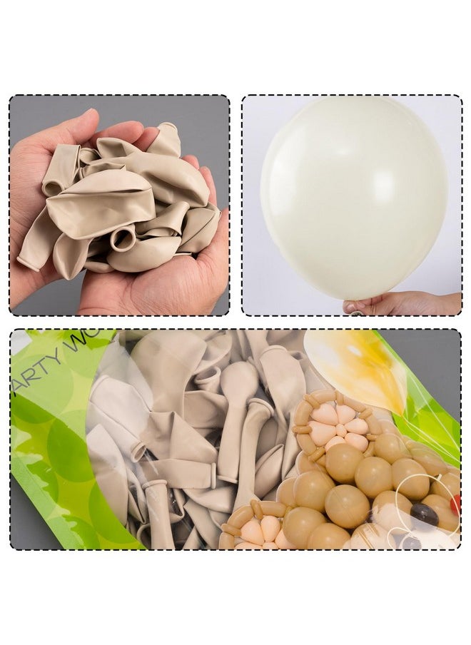 PartyWoo White Sand Balloons, 100 Pcs Boho White Balloons Different Sizes Pack Of 18 Inch 12 Inch 10 Inch 5 Inch Sand White Balloons For Balloon Garland Balloon Arch As Party Decorations, White-F12  - Image 3