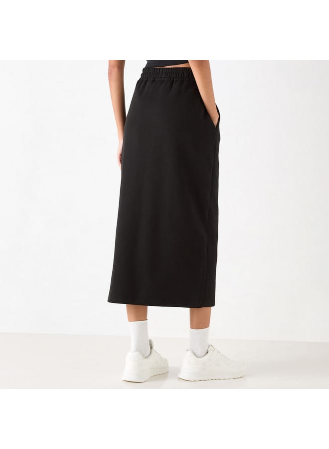 Kappa Kappa Logo Detail Skirt with Elasticated Waistband and Zipper Slit  - Image 3