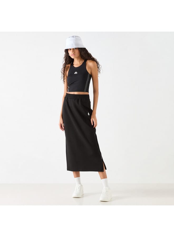 Kappa Kappa Logo Detail Skirt with Elasticated Waistband and Zipper Slit  - Image 2