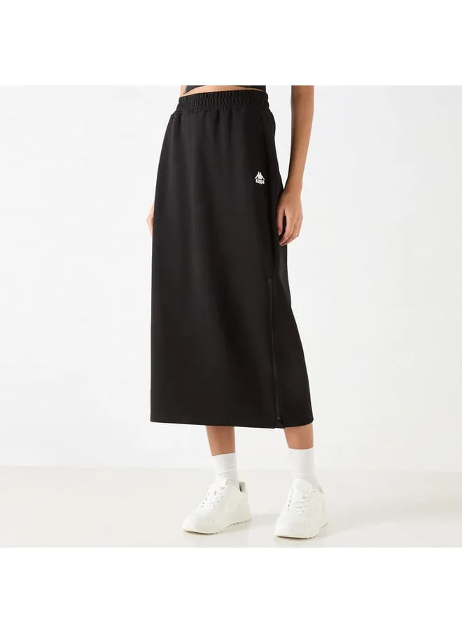 Kappa Kappa Logo Detail Skirt with Elasticated Waistband and Zipper Slit