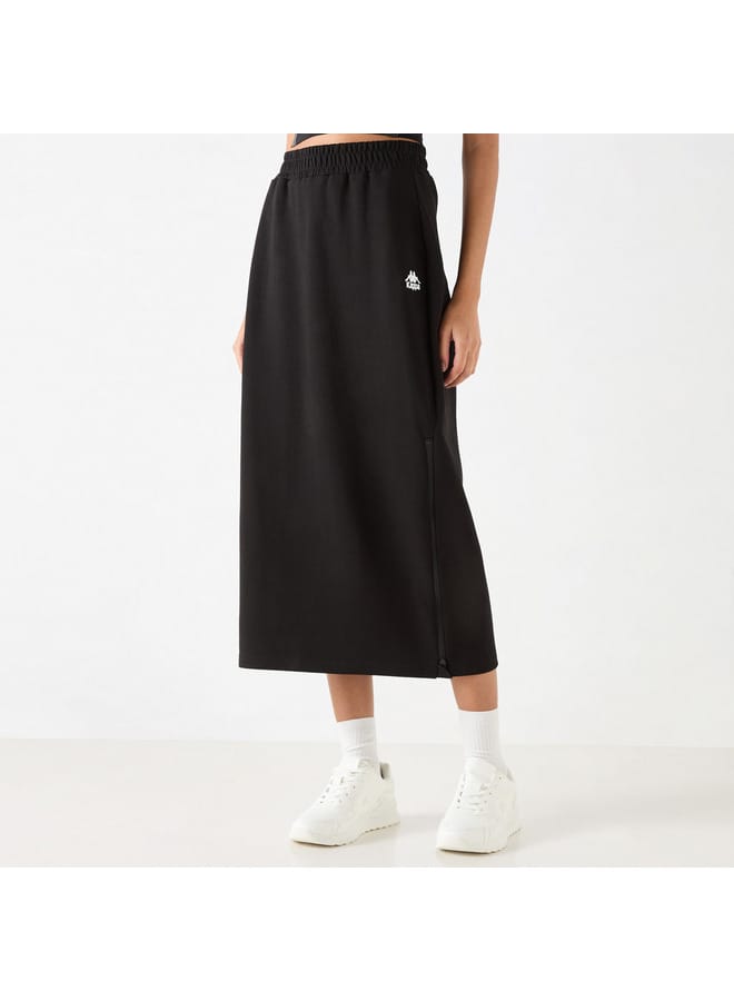 Kappa Kappa Logo Detail Skirt with Elasticated Waistband and Zipper Slit  - Image 1