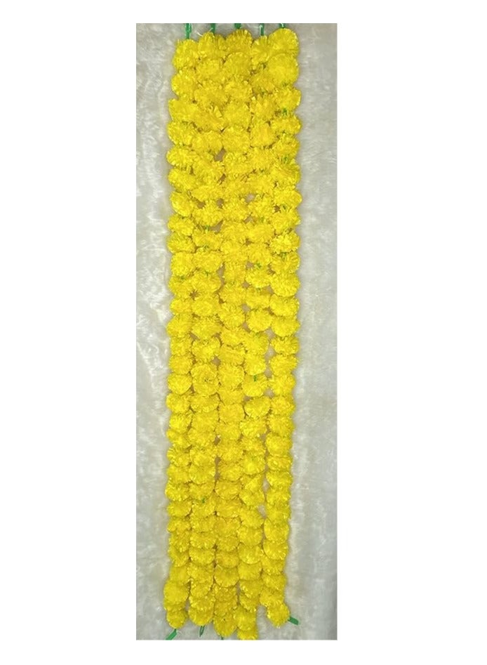 KTD Gopala Pack of 5 artificial Marigold Garland String in Yellow Color - Image 4