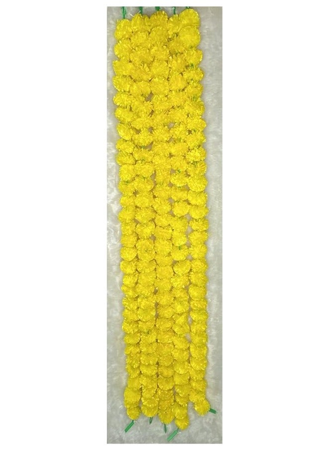 KTD Gopala Pack of 5 artificial Marigold Garland String in Yellow Color - Image 1
